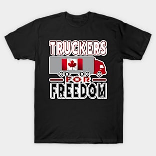 TRUCKERS FOR FREEDOM CONVOY TO OTTAWA CANADA JANUARY 29 2022 WHITE, RED, BLACK T-Shirt